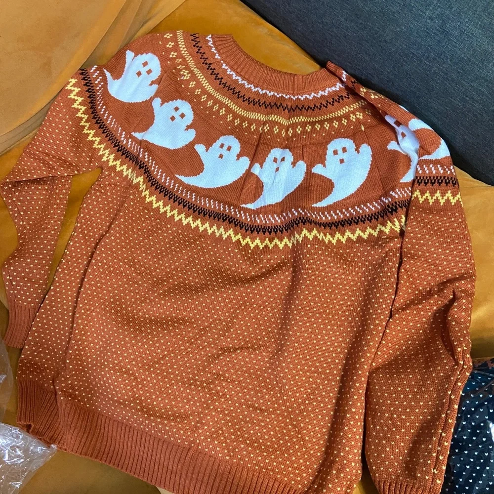 NEW goth Halloween ghosts ugly sweater - Picture 2 of 4